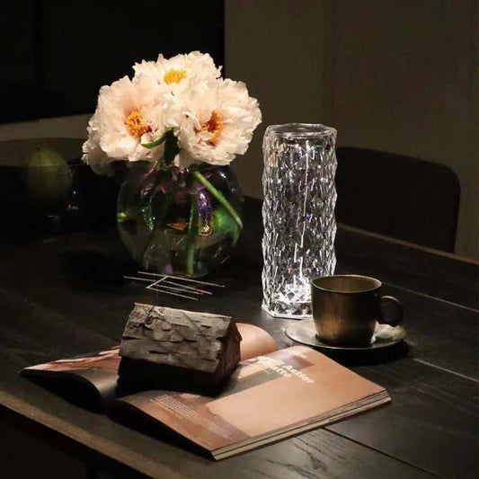 Crystal Lamp USB Charging Touch Lamp Rose Table Lamp