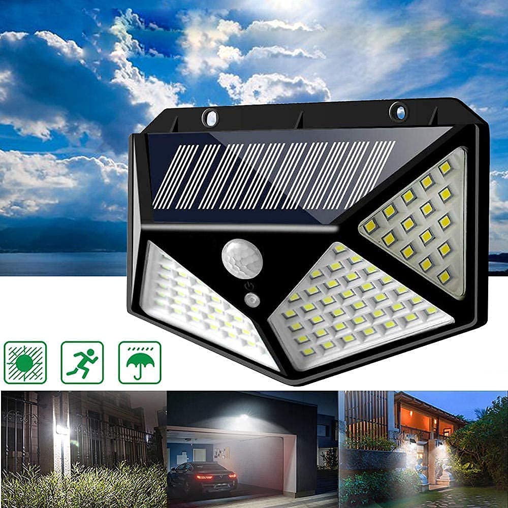 Solar outdoor lamp with 100 LEDs